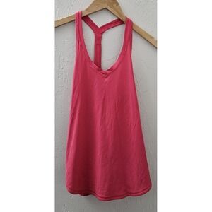 Lululemon Womens Size 2 Pink Athletic Top Mesh Side Tank Running Logo  Racerback